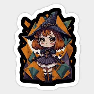 Geometric Halloween Witch Sticker